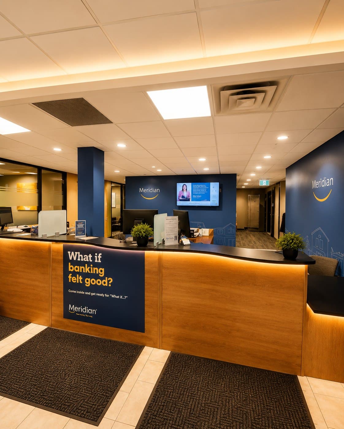 Completed bank reception renovation by Deeroi Constructions